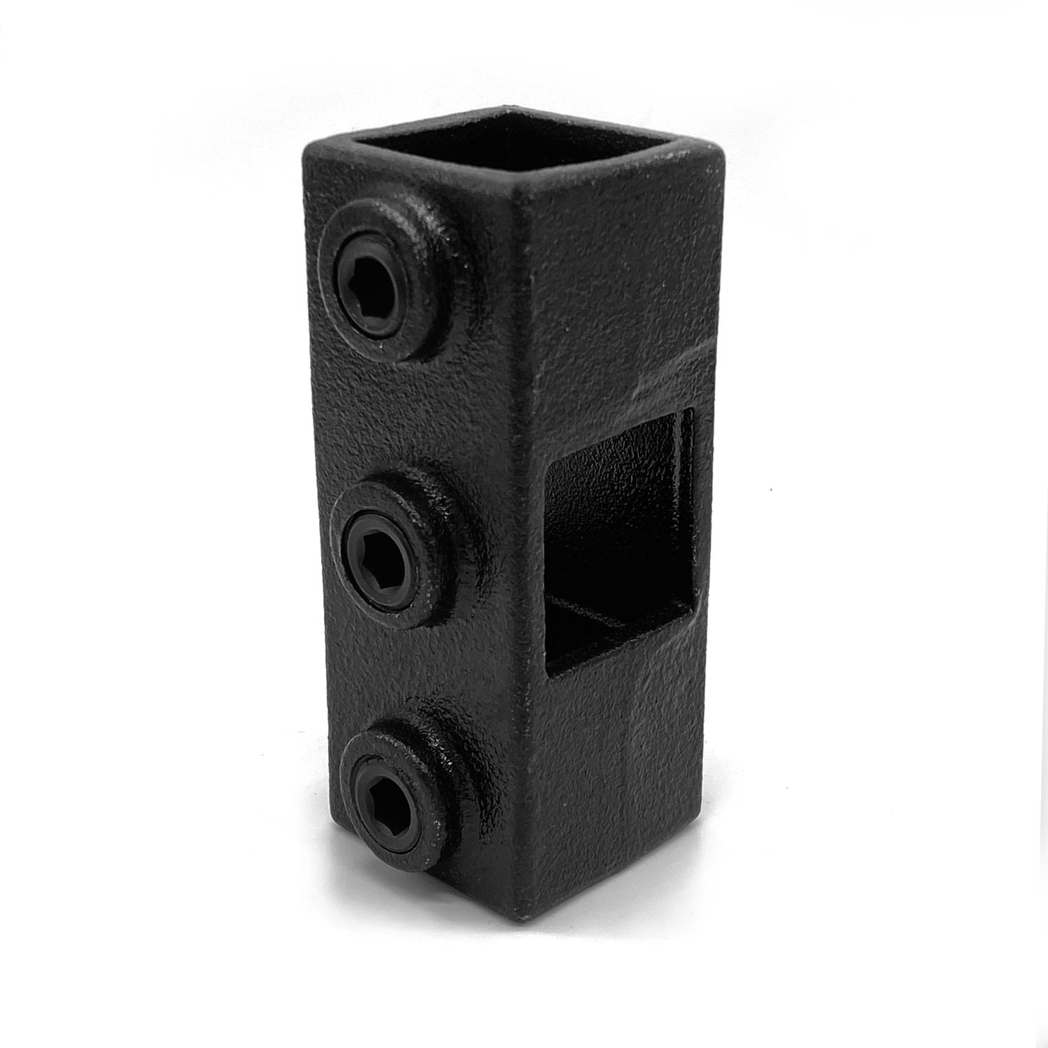 Buiskoppeling Kruisstuk in 1 vlak - zwart - vierkant - 40 mm